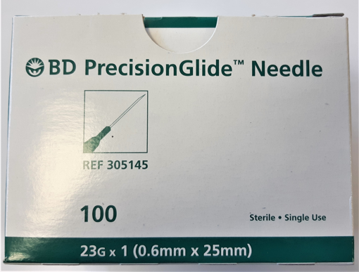 Picture of BD PRECISION GLIDE NEEDLE - 23GRX1IN NEEDLES 100S                                 